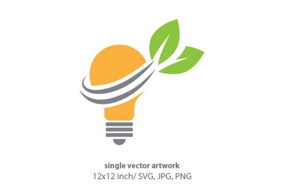 Bulb with Leaf: A Versatile Vector Asset for Modern Design Projects
