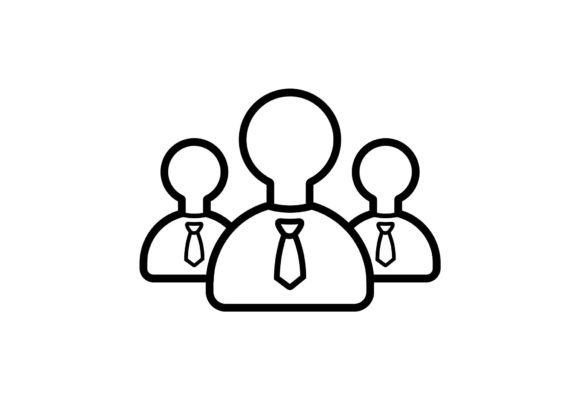 Business Team Outline Icon: A Minimalist Asset for Modern Design Projects