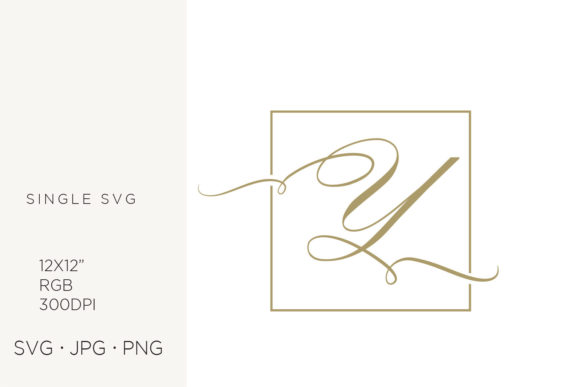Elevate Your Branding with Gold Script Letter Y