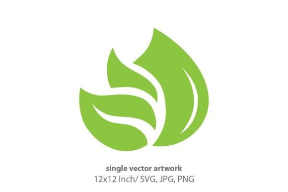 Green Leaves and Drop, Vector Logo Icon: A Versatile Asset for Modern Design