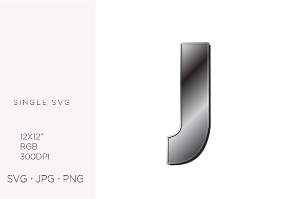 Industrial Silver Initial Letter J: Elevating Brand Identity with Precision Vector Design