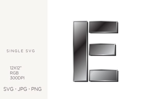 Industrial Silver Letter E: Design Guide