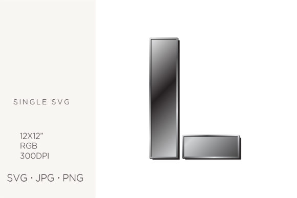 Industrial Silver Letter L Design Guide