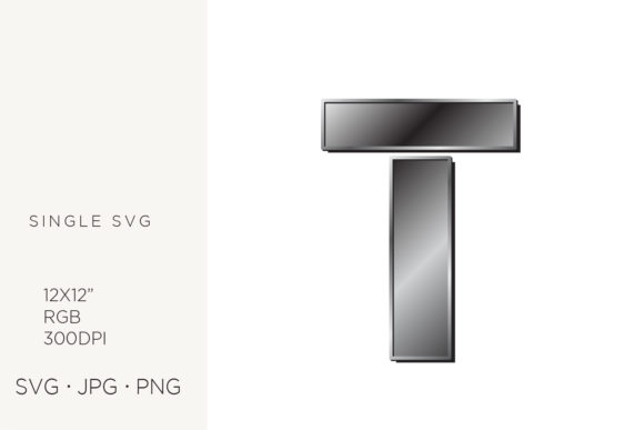Industrial Silver Letter T: Design & Uses