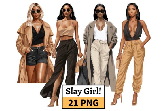 Slay Girl Chic Fashion PNG Bundle