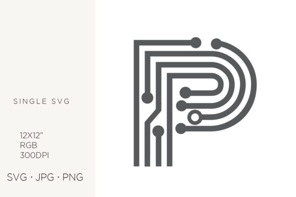Tech Monogram, Digital Initial Letter P: Integrating Vector Assets into Professional Design Workflows