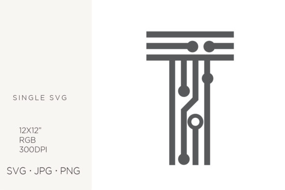 Tech Monogram: Digital Initial Letter T Guide