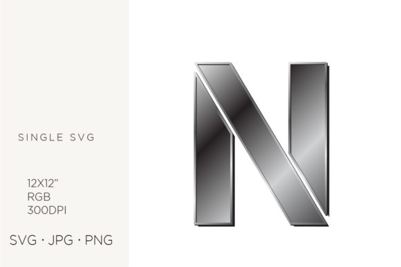 Unlocking Creative Potential with Industrial Silver Initial Letter N Clipart